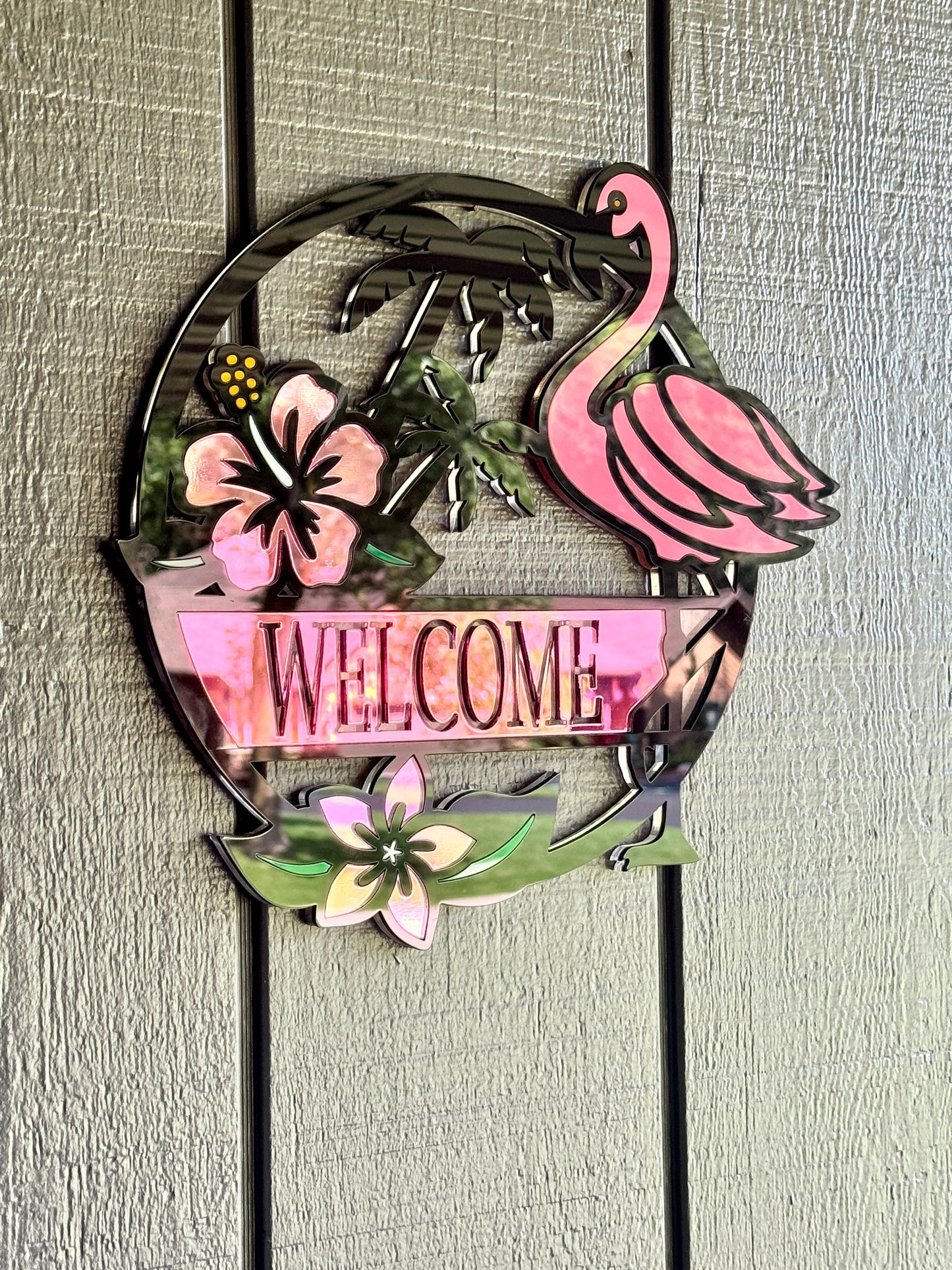Beautiful Layered Flamingo Sign - Customizable & Versatile