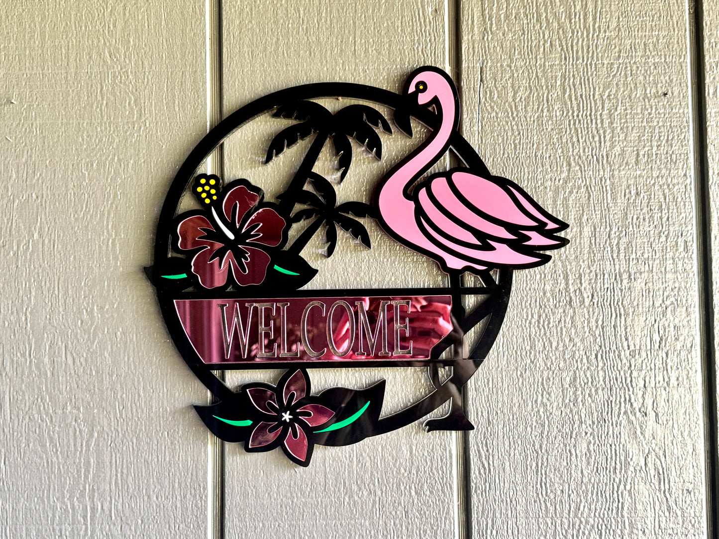 Beautiful Layered Flamingo Sign - Customizable & Versatile