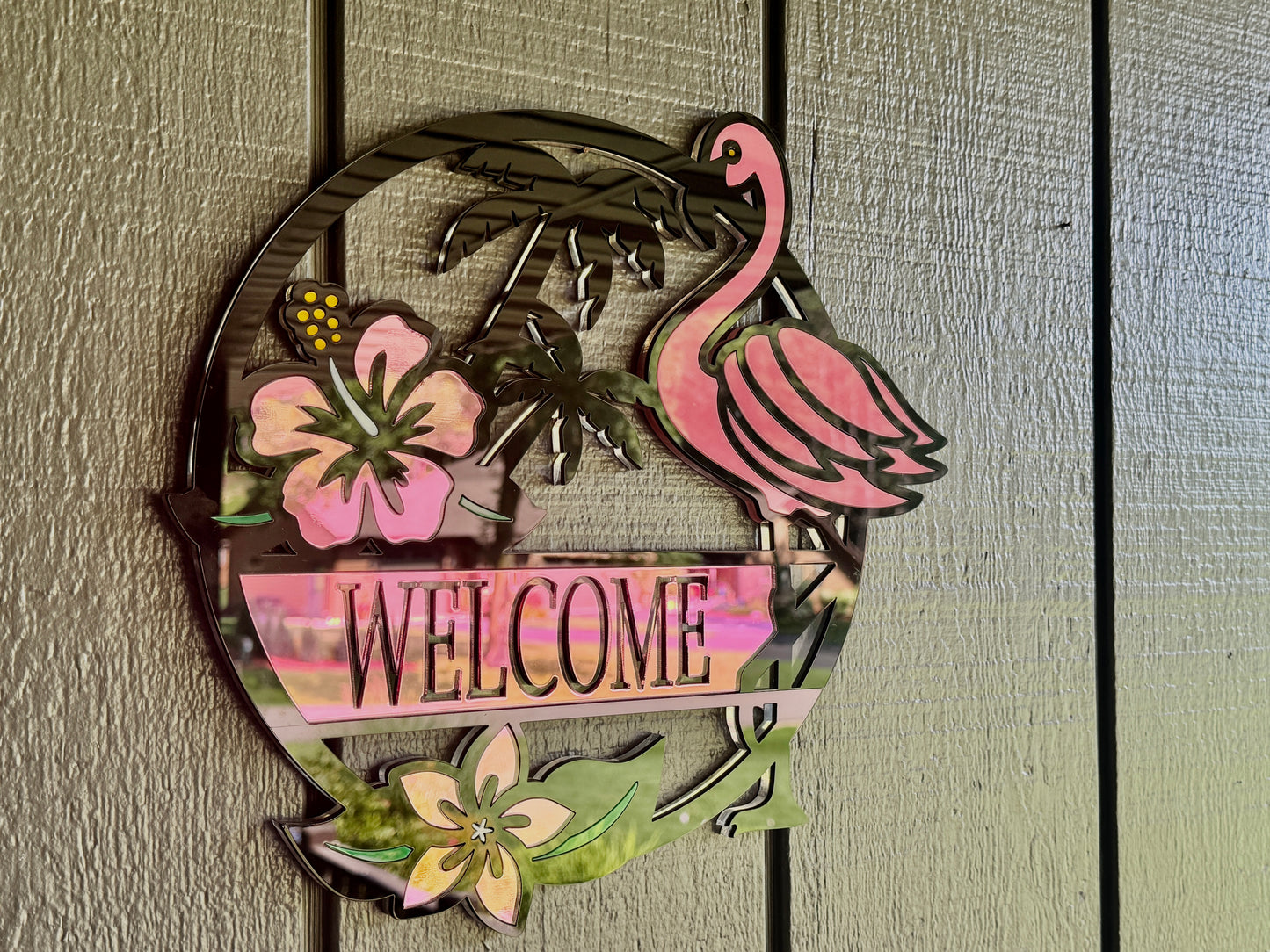 Beautiful Layered Flamingo Sign - Customizable & Versatile
