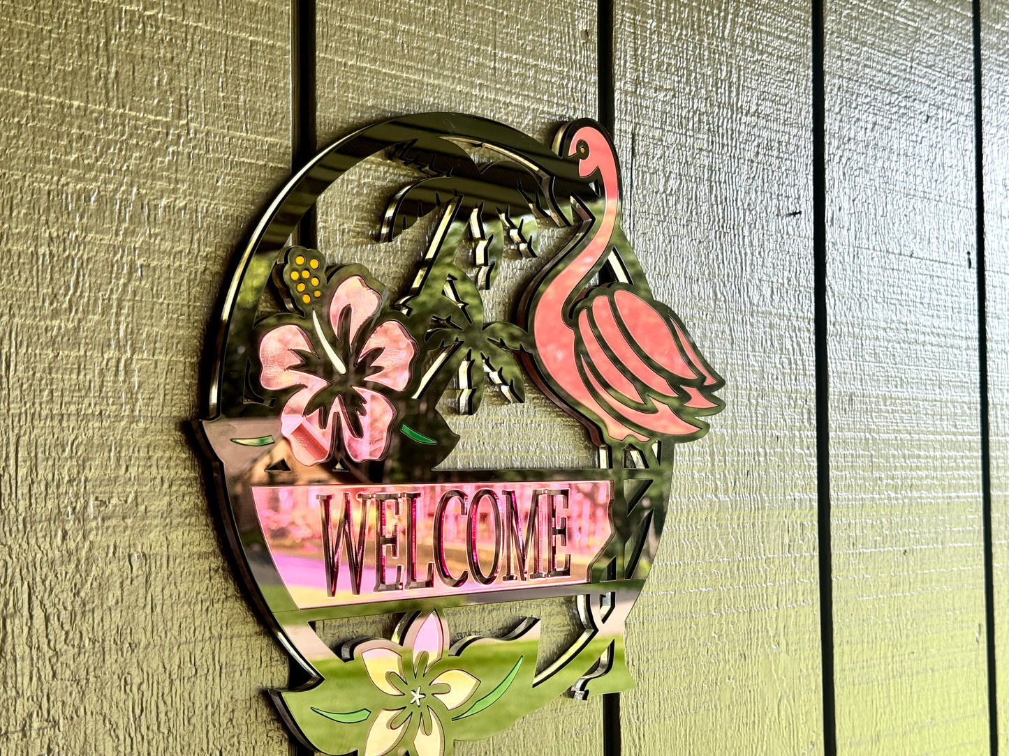 Beautiful Layered Flamingo Sign - Customizable & Versatile