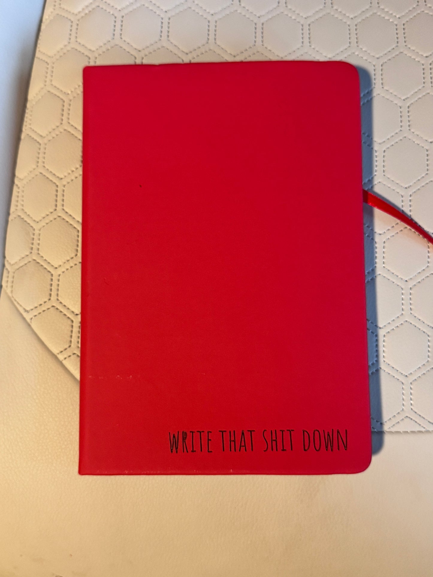 Funny Engraved A5 Lined Journal with Fabric Book Holder & Elastic Closure - Witty Quote Notebook Gift