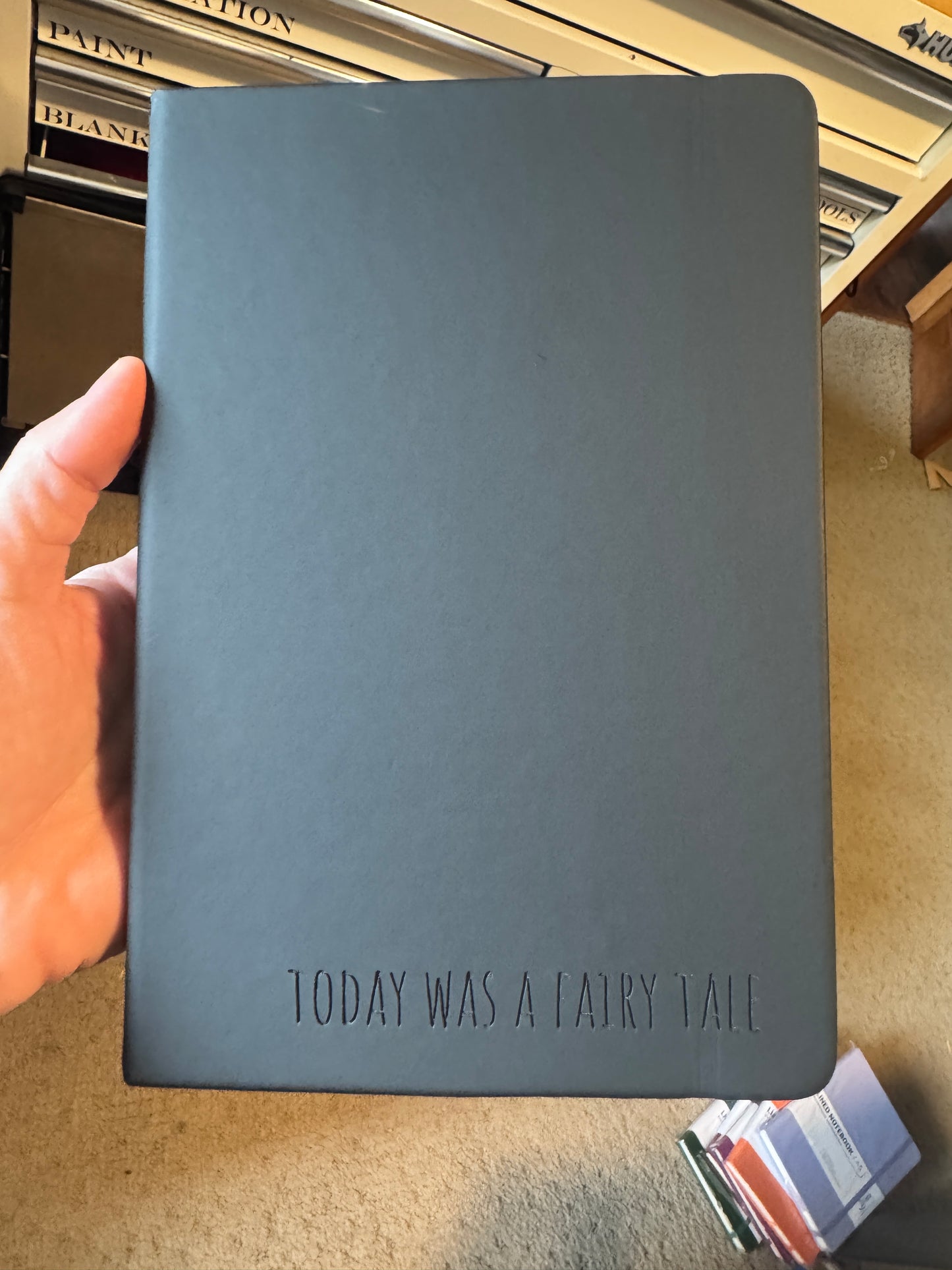 Funny Engraved A5 Lined Journal with Fabric Book Holder & Elastic Closure - Witty Quote Notebook Gift