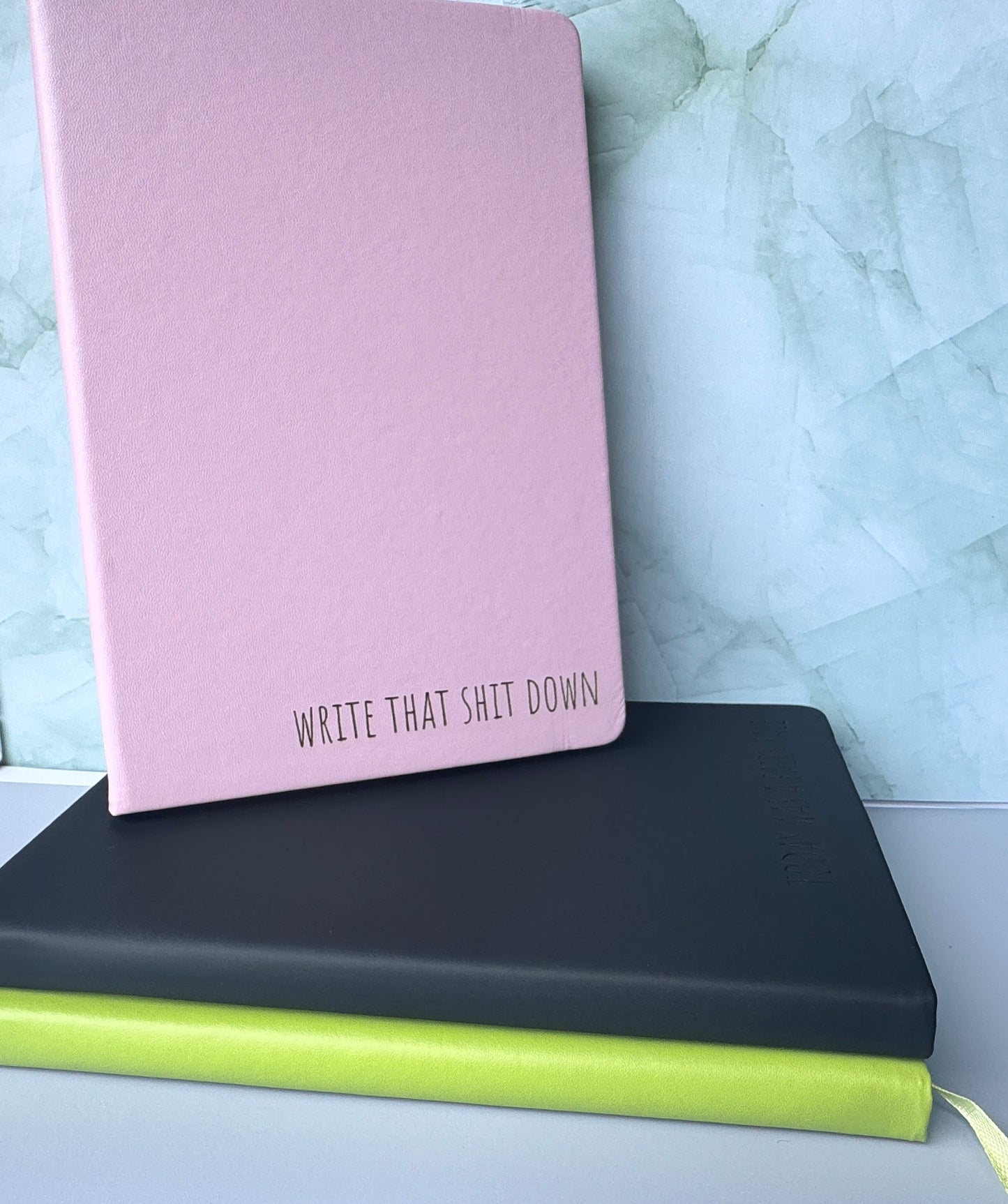 Funny Engraved A5 Lined Journal with Fabric Book Holder & Elastic Closure - Witty Quote Notebook Gift