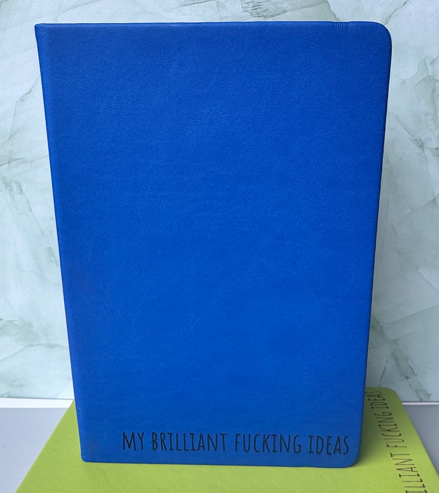 Funny Engraved A5 Lined Journal with Fabric Book Holder & Elastic Closure - Witty Quote Notebook Gift