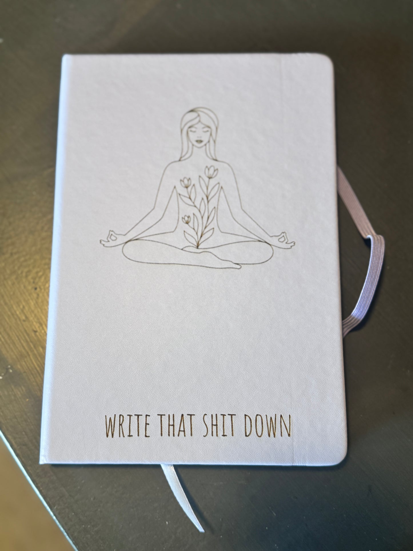 Funny Engraved A5 Lined Journal with Fabric Book Holder & Elastic Closure - Witty Quote Notebook Gift