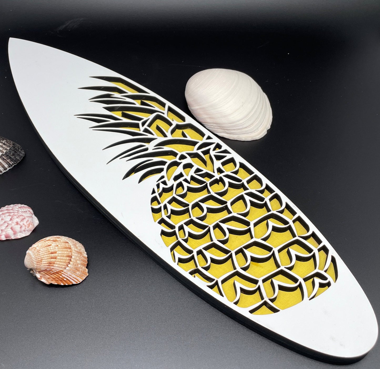 Surfboard Wall Decor – Wood Engraved Ocean Artwork