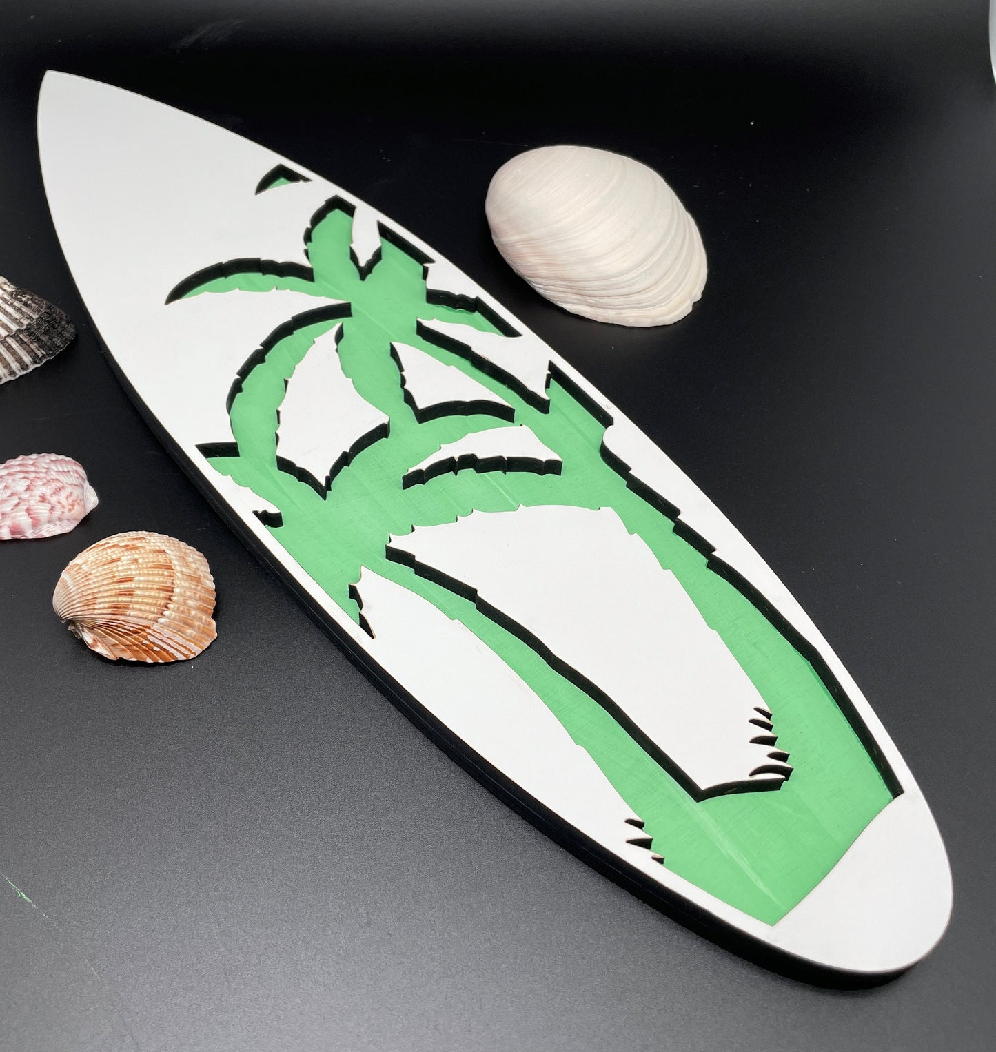 Surfboard Wall Decor – Wood Engraved Ocean Artwork