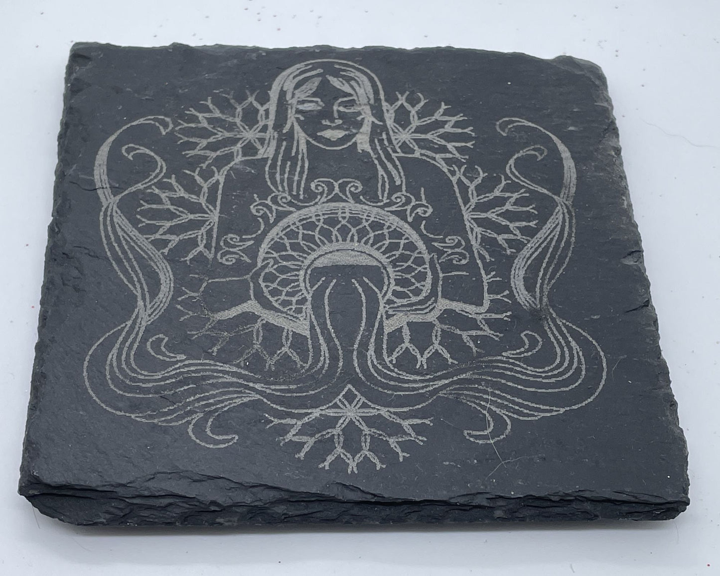 Custom Engraved Slate Coasters – Personalized Rustic Drinkware Gift