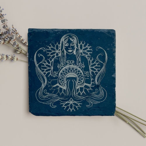 Custom Engraved Slate Coasters – Personalized Rustic Drinkware Gift