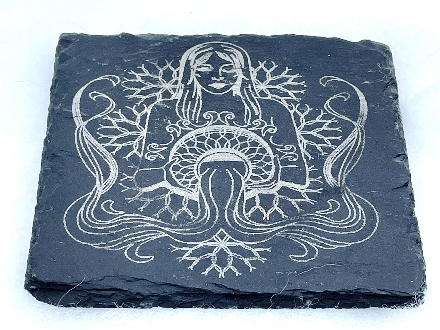 Custom Engraved Slate Coasters – Personalized Rustic Drinkware Gift
