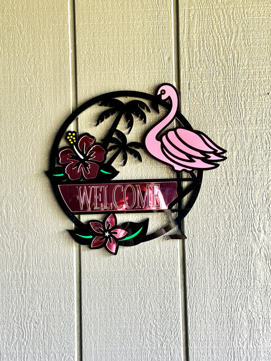 Beautiful Layered Flamingo Sign - Customizable & Versatile