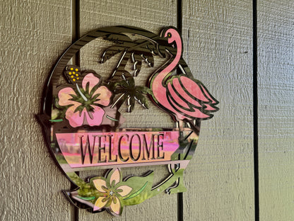 Beautiful Layered Flamingo Sign - Customizable & Versatile