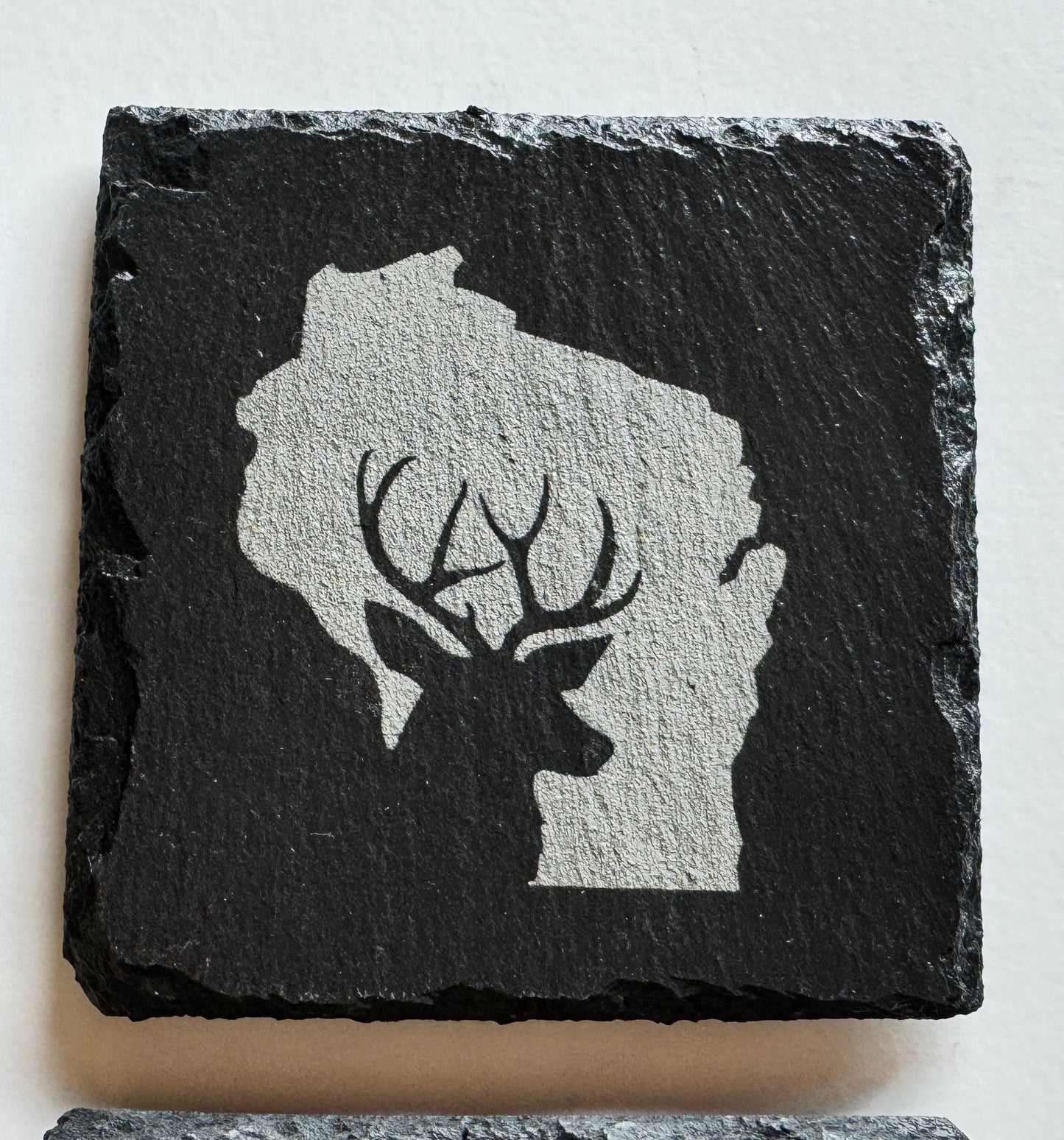 Engraved Slate Coasters – Personalized Rustic Drinkware Gift