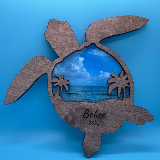Customizable Turtle Artwork: Turn Your Favorite Scenery into Stunning Wood Art