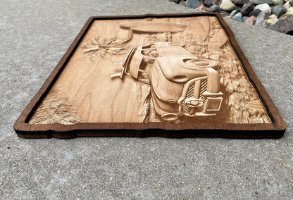 3D Laser Engraved Maple Surfboard Wall Art – Beach House Decor
