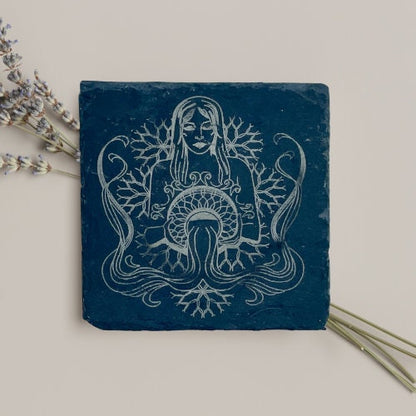 Custom Engraved Slate Coasters – Personalized Rustic Drinkware Gift