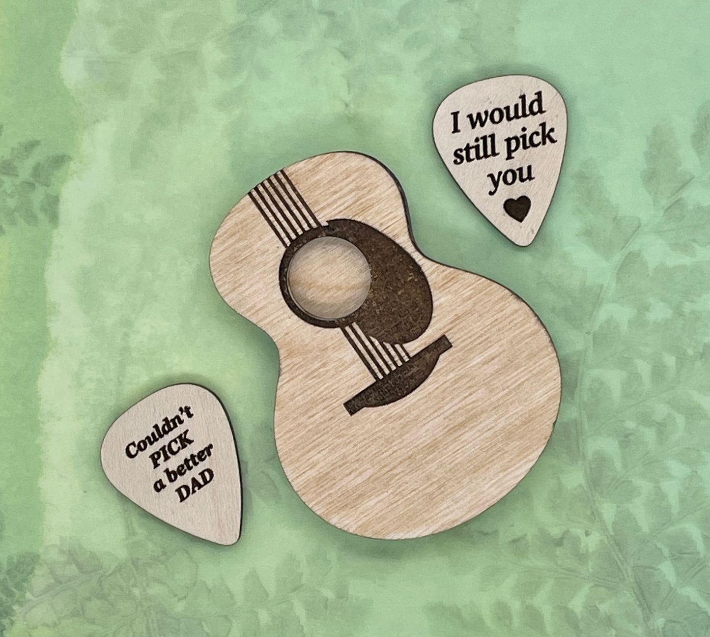 Guitar Pick Gift, Wedding Gift, Customized Gift, Laser Engraved Gift, Wooden Guitar pick case