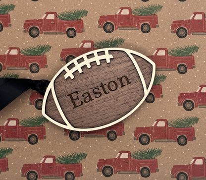 Customizable Football Gift Tag or Ornament